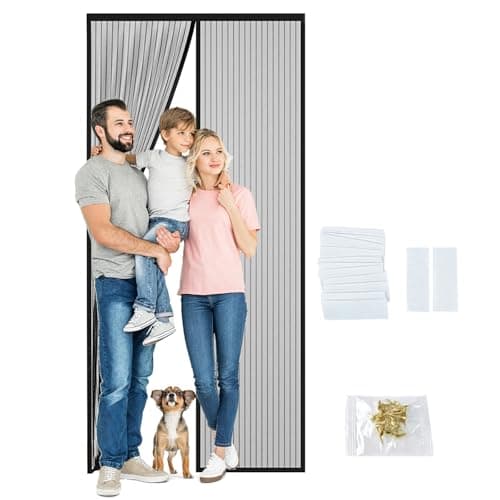 Magnetic Screen Door, Fit Door Size 32" x 80", Self Sealing Magnets,35.4 x 82.7In Screen Door,Keep Bugs Out,for Sliding Door, Front Doors(Black, 32 x 80 inches) view 1