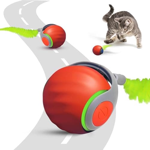 Petrendy Speedy Tail Cat Toy 2.0, Interactive Cat Ball Toy for Bored Indoor Cats, Automatic Moving Pet Play Ball, Two Speed Adjustment with Replacement Tail — image 1
