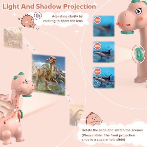 Dinosaur Drawing Projector Toys for Ages 5-7: KETIEE Tracing and Drawing Projector for Kids with Two Projector Heads, Smart Art Sketcher Projector with 96 Stencils, Toddler Toys for Girls (Pink) view 6