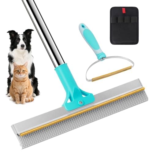 3 in 1 Carpet Rake for Pet Hair Removal, Reusable Pet Hair Remover Broom with 54" Adjustable Long Handle, Dog Cat Carpet Scraper Brush Tool Kit for Cleaning, Dog Fur Broom for Rugs, Mats, Couch — image 1