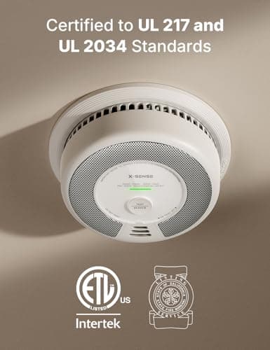 X-Sense Smoke & Carbon Monoxide Alarm, SC06, 5-Pack | 10-Year Sealed Battery (Not Hardwired), 2-in-1 smoke & CO detection, Easy Installation, UL 217 & UL 2034 Certified view 3
