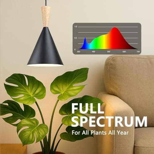 VALIKIY Hanging Grow Lights for Indoor Plants, Full Spectrum, with Timer and 15FT Power Cord, 20W Pendant Plant Lights for Indoor Growing, Large Tall Plant, Garden, Flowers, Greenhouse. view 2