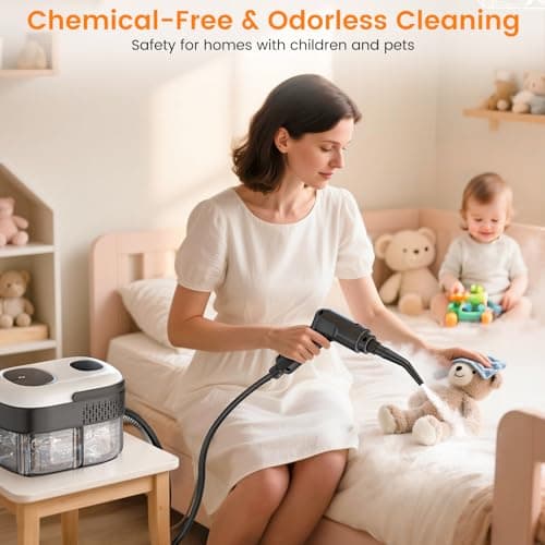 Pressurized Steam Cleaner, 3-Level Adjustable Handheld Steamer Cleaning for Home, 15s Fast Heat-Up & 47.3oz Tank, 2500W Multi-Surface Portable Steamer for Floor/Grout/Car/Kitchen & Bathroom view 6