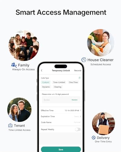 Smart Front Door Lock Set - Firstriver Keyless Entry Door Lock with Handle, Fingerprint Deadbolt with Keypad & Bluetooth App Control, Electronic Auto Lock, Works with Alexa & Google Assistant, Silver view 7