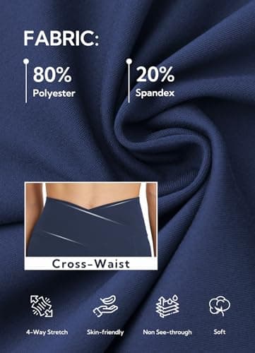 DLOODA Women's Yoga Pants with Pockets No Front Seam Crossover High Waisted Flare Leggings Tummy Control Bootcut Pants view 5