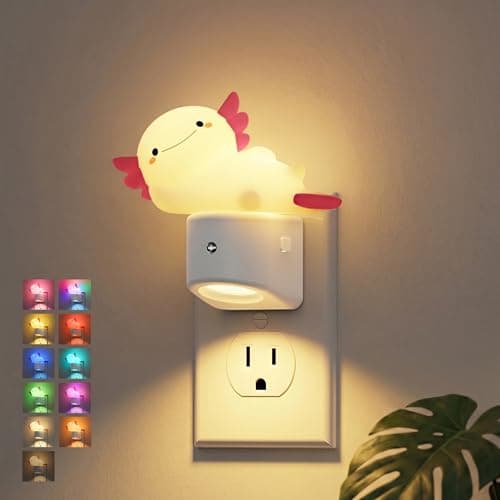 JandCase Night Light for Kids,3D Funny Axolotl Night Lights Plug into wall — image 1