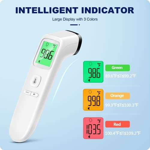No-Touch Thermometer for Adults and Kids, Accurate Digital Baby Thermometer, Fever Alarm & Silent Mode, 2 in 1 Forehead & Object Mode view 3