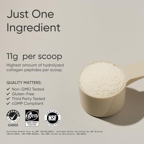 Sports Research Collagen Peptides - Hydrolyzed Type 1 & 3 Collagen Powder Protein Supplement for Healthy Skin, Nails, & Joints - Easy Mixing Vital Nutrients & Proteins, Collagen for Women & Men view 2