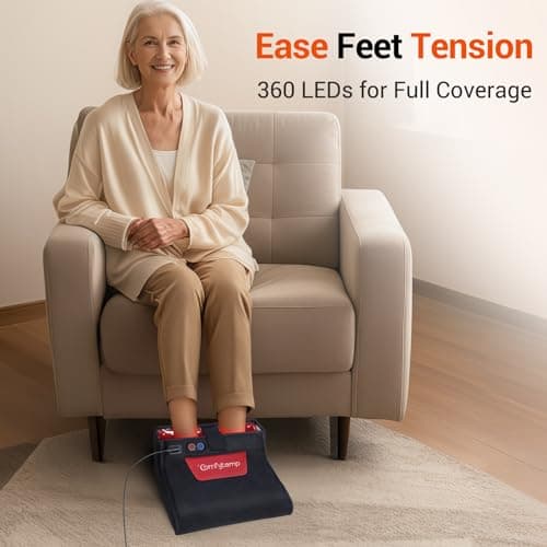 Comfytemp Red Light Therapy for Feet, 360 LEDs 43W Near Infrared Light Therapy Boot, 3D Wearable Feet Wrap for Ankle Heel Sole Plantar Joint Muscle, 660nm & 850nm, Up to Foot Size 12 view 4