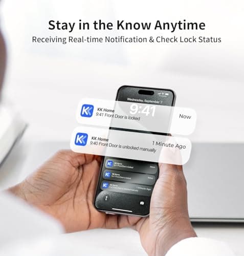 TEEHO TE341 Smart Keyless Entry Door Lock with App Control, Digital Keypad Bluetooth Electronic Deadbolt with Auto Lock, Easy Installation - Silver view 6