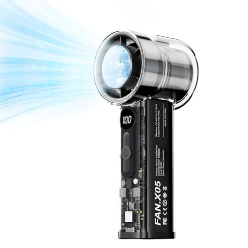 DONGULI 8000mAh Portable Handheld Turbo Fan, Speed(1-100) Adjustable Mini Fans Rechargeable Personal Fan with Ice Compress for Travel Vacation Camping — image 1