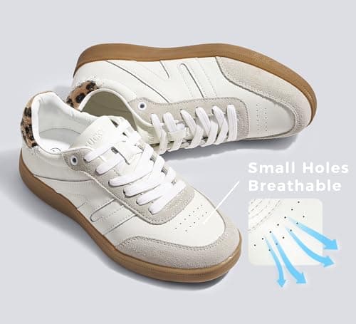 LUCKY STEP Women Classic Retro Gum Sole Fashion Sneakers Casual Tennis Skate Shoe Genuine Leather Walking Footwear Anti Slip Trainers view 5