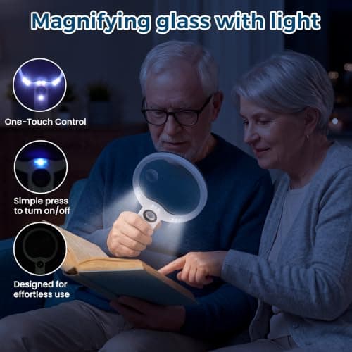 Nazano Large Magnifying Glass with Light for Senior view 4