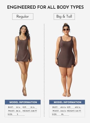 Aleumdr One Piece Swimdress Swimsuit for Women Tummy Control Split Swim Dress Skirt Bathing Suit with Pockets view 6