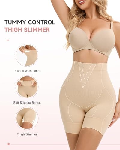 FVACPJ Shapewear Tummy Control Shorts - High Waisted Shapewear Underwear Body Shaper Butt Lifting Shorts Under Dresses view 3