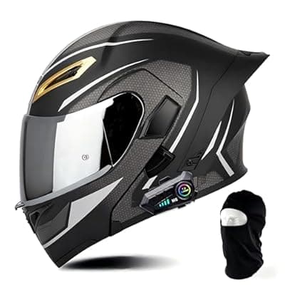 Bluetooth Motorcycle Helmet, Unisex, Dual-Lens Full-face Helmet, Flip-up, Modular Motorcycle Helmet with Bluetooth, DOT Approved