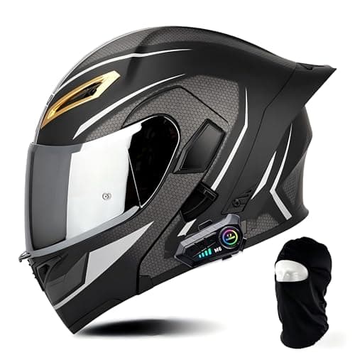 Bluetooth Motorcycle Helmet, Unisex, Dual-Lens Full-face Helmet, Flip-up, Modular Motorcycle Helmet with Bluetooth, DOT Approved — image 1