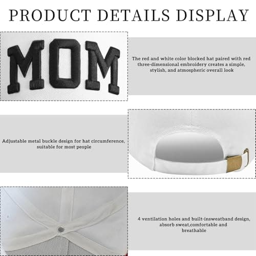ZVUZVO Embroidered Mom and Dad Hats for Women Men, Adjustable Parents Gifts for Couples view 4