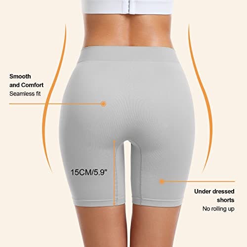 FRESBEIT 3 Pack Slip Shorts for Women Under Dress Comfortable Smooth Boyshorts Panties Biker Shorts view 3