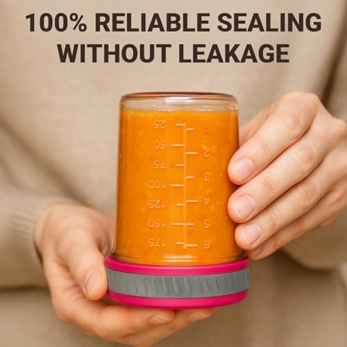 Sursip Glass Baby Food Storage Containers, 8 oz Small Mason Jars with Lids, Airtight for Baby Puree Containers, Juice, Milk, Yogurt, Overnight Oats, Mini Toddler Snack Cups -8 Pack view 4