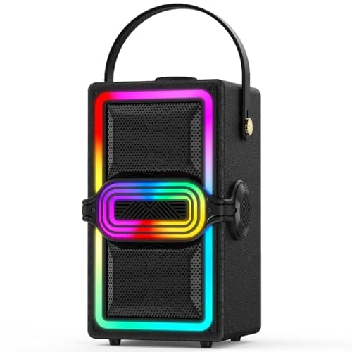 TAMPROAD Bluetooth Speaker, 120W Peak Power Wireless Speakers Boombox with Deep Bass, Portable Loud Stereo Sound Subwoofer with LED Light Show for Party, Outdoor, Camping (Black) — image 1