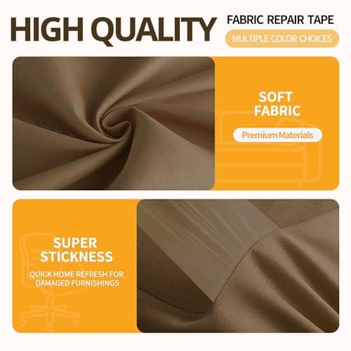Sgooyir Fabric Repair Tape, Self-Adhesive Couch Patch Repair Fabric Patches for Furniture, Couch Repairing Kit Tape for Upholstery, Carpets, Chairs, Sofas, Pillows Suede 4x79 Inch Brown view 3