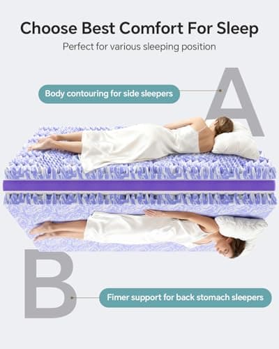 ChiXpace Dual Layer 4 Inch Memory Foam Mattress Topper Queen - 2 Inch Gel Memory Foam and 2 Inch Pillow Top Mattress Pad, 7-Zone Egg Crate Queen Size Mattress Topper (White) view 4