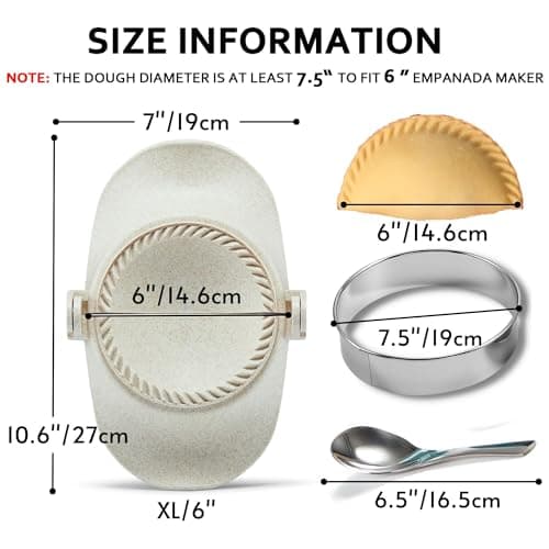 MUMSUNG Empanada Maker Press, 6 Inch Extra Large Dumpling Maker Set with Dough Cutter, Dumpling Mold Set for Pierogi, Pastelitos, Calzone, Turnovers, Chinese Dumpling 6" view 2