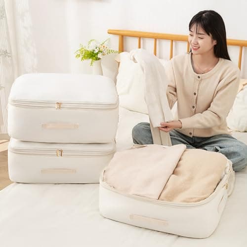 Ultra Space Saving Self Compression Organizer, Comforter Storage Bag for Clothes, Blankets, Pillows, Duvet, Comforters, Bedding Sets and Much More (Gray,X-L - 54 * 42 * 60cm) view 6