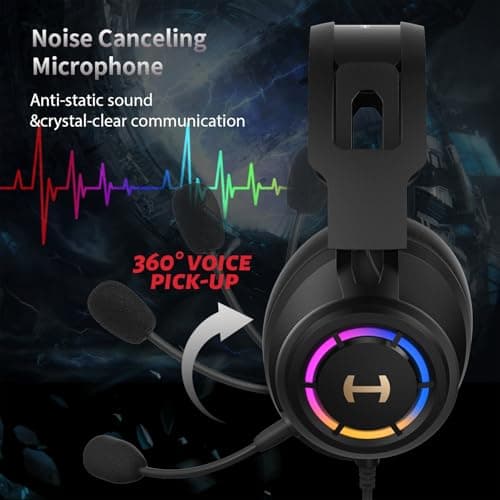 Edifier 7.1 Hi-Res Sound PC Gaming Headset Weird USB Over-Ear Headphone Noise Cancelling Mic RGB Light for PC PS4 Laptop Mac Desktop view 3
