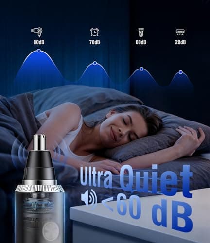 Nose Hair Trimmer for Men, 3-in-1 Professional Painless USB-C Rechargeable Eyebrow & Facial Nose Trimmer for Men Women, LED Display Trimmer with Powerful Motor and Dual-Edge Blades, IPX7 Waterproof view 5