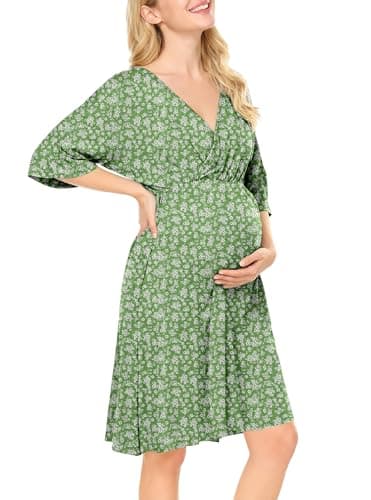 Nursing Dresses Breastfeeding Dress for Women - V Neck Maternity Nursing Dress Flowy Boho Floral Vacation Dress — image 1