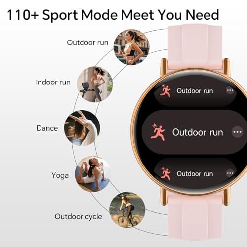 Smart Watch for Women,1.57" Touch Screen Smartwatch for iPhone& Samsung& Android,Answer/Make Call,Fitness Tracker with Heart Rate/SpO2/Sleep Monitor,IP68 Waterproof,110+ Sports Mode,2 Bands view 5