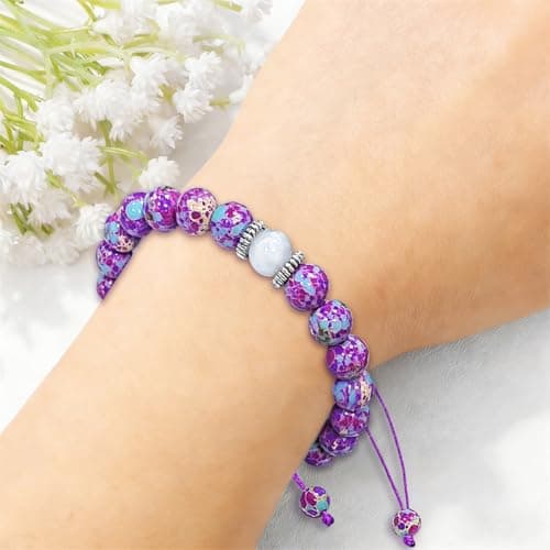YXOTJHS Mothers Day Bracelet Gifts For Mom, Purple Emperor Stone Bracelets For Mama, Grandma, Grandmother, Women, Mother Day Birthday Gifts From Daughter, Mother's Day Ideas Gift view 3