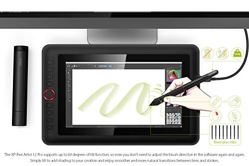 XPPen Artist12 Pro 11.6" Drawing Tablet with Screen Pen Display Full-Laminated Graphics Tablet with Tilt Function Battery-Free Stylus and 8 Shortcut Keys(8192 Levels Pen Pressure and 72% NTSC) view 4