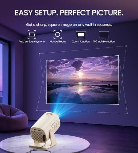 BIGASUO Roku TV Smart Projector with WiFi and Bluetooth view 5