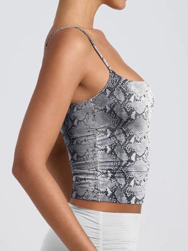 PINKMSTYLE Women's Basic Double Lined Scoop Neck Tank Tops Adjustable Cami Tank Summer Sleeveless Tops view 5