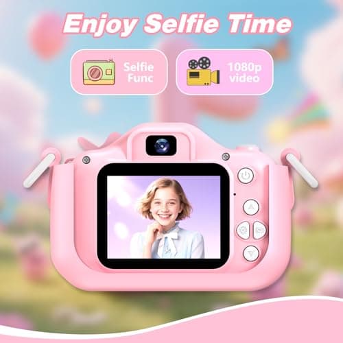 Goopow Kids Camera Toys for 3-8 Year Old Girls Boys,Children Digital Video Camcorder Camera with Cartoon Soft Cover, Best Chritmas Birthday Festival Gift for Kids view 3