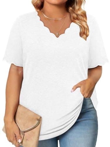 Womens Tops Summer Trendy Plus Size Clothes Fashion Clothing for Women Blouses Dressy Casual Cute White Dress Shirts Tee Oversized Tshirts Beach Vacation Travel Cruise Essentials Spring Outfits 2026
