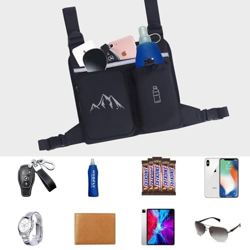 KINGSLONG Chest Pack Running Vest with Hydration Bottle, Reflective Gear Sport Chest Bag for Men Women view 4