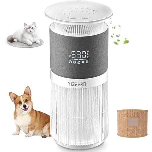 YIZFERN Pet Air Purifier for Home Large Room up to 1736 sq.ft, Air Purifier for Home with HEPA Filter Purifies from Smoke, Pollen, Pet Dander & Allergies, Bedroom Quiet (White)