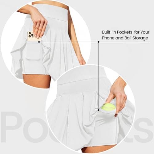 SEAJOJO Tennis Skirts for Women with Shorts Pockets, High Waist Golf Skirt,Pleated Mini Skort Workout Casual view 6