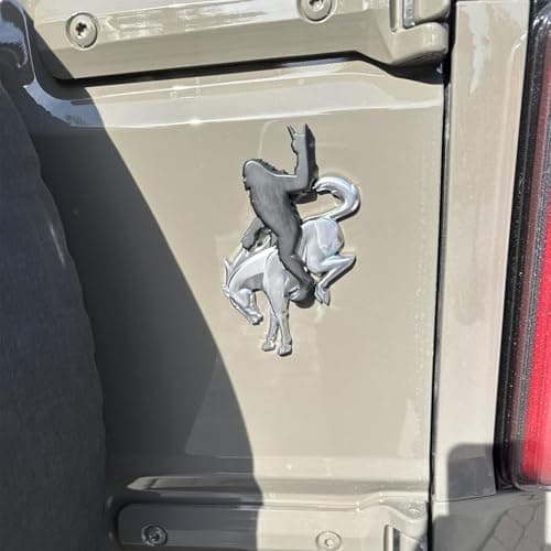 Add-A-Sasquatch Emblem for Bronco, 3x4 Inch, Off-Road Decal with 3M Adhesive, Custom Vehicle Accessory (Black Metallic2) view 4