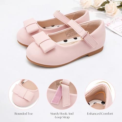 Stelle Girls Dress Shoes Toddler Mary Jane Shoes Flat with Bow for Toddler/Little Kids view 4