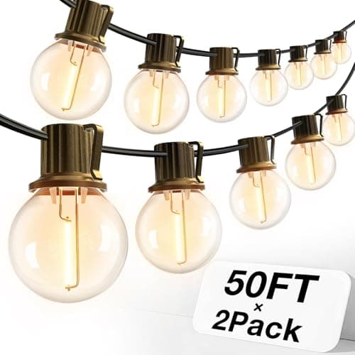 addlon 100FT Outdoor String Lights 54 G40 LED Bulbs Dimmable Waterproof | Shatterproof Globe Bulbs Dimmable, Hanging Patio Lighting for Outside Backyard Garden Deck Balcony Porch Cafe Bistro Pergola — image 1