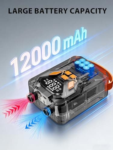 AIRSURE Electric Paddle Board Pump, 20PSI Portable Rechargeable SUP Air Pump, Dual Stage Inflation & Deflation, Auto-Off Air Compressor for Stand Up Paddle Boards, Surfing Kite, Tent, Boat, Kayaks view 5