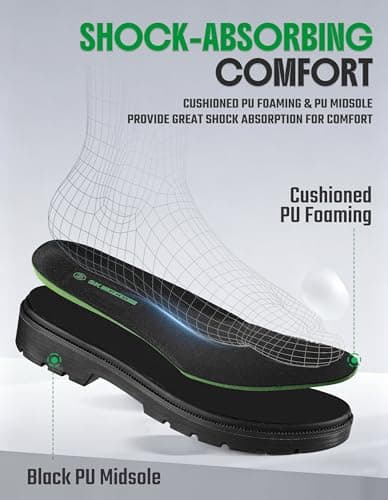 SKPRO Steel Toe Work Boots for Men, Lightweight Non Slip Boots, Safety Toe Construction Leather Water-Resistant Shoes view 6