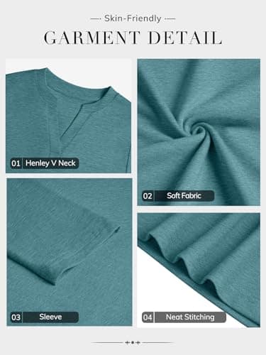 ATHMILE Womens V Neck 3/4 Sleeve T Shirts Spring Summer Tops Tunic Casual Tees Henley Beach Vacation Basic Fashion Clothes view 5