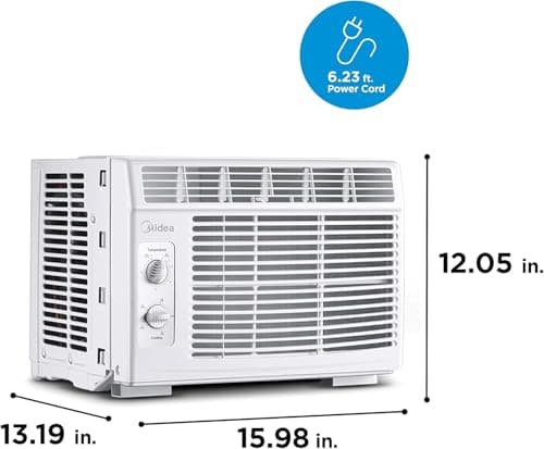Midea 5,000 BTU EasyCool Small Window Air Conditioner - Cool up to 150 Sq. Ft. with Easy-to-Use Mechanical Controls and Reusable Filter, Perfect for Small Bedroom, Living Room, Home Office view 3