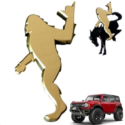 Add-A-Sasquatch Emblem for Bronco – 3" x 4" Overlay Decal – Easy Install, Industrial Strength 3M Tape – Fun Off-Road Customization & Personality Upgrade (Bronze Metallic,Loose)